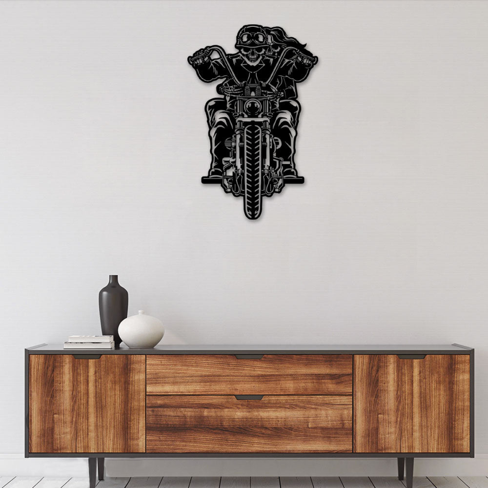 Biker Partners Biker Couple - Led Light Metal - Owls Matrix LTD