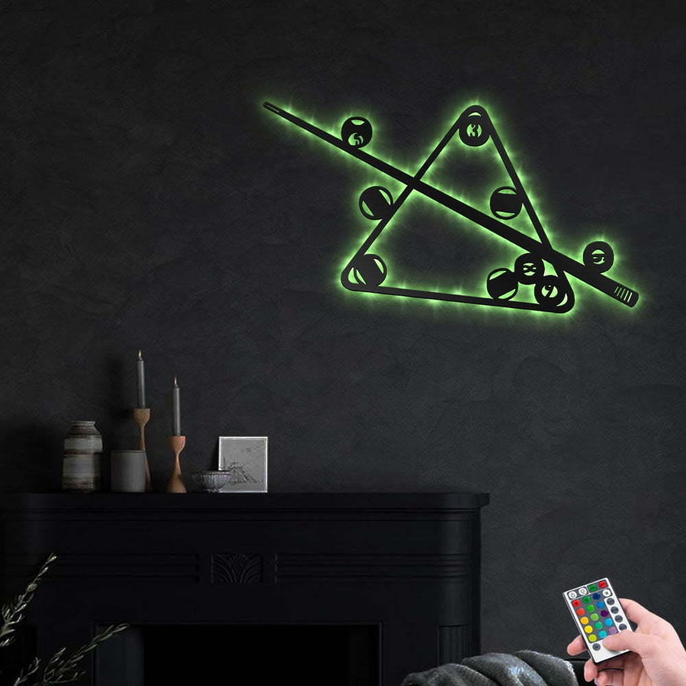 Billiard Love Play Lover - Led Light Metal - Owls Matrix LTD