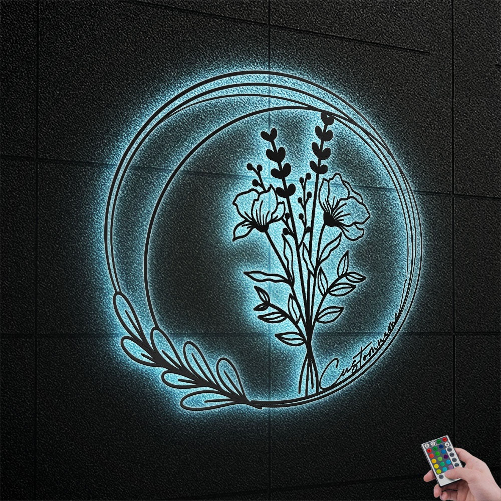 Floral Flowers Bouquet Flowers Wildflowers - Led Light Metal - Owls Matrix LTD