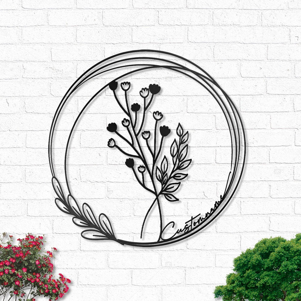 Bouquet Flowers Wildflowers Botanical Field Plants Floral V12 Personalized - Led Light Metal - Owls Matrix LTD