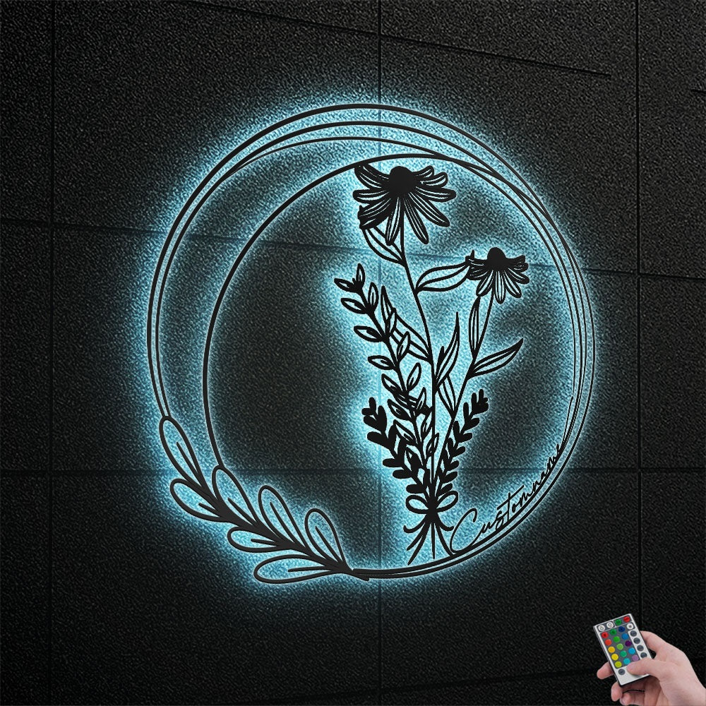 Floral Bouquet Flowers Wildflowers Botanical Field Plants Floral V16 - Led Light Metal - Owls Matrix LTD