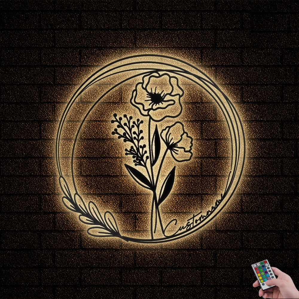 Floral Bouquet Flowers Wildflowers Botanical Field Plants Floral V6 - Led Light Metal - Owls Matrix LTD