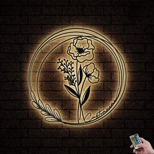 Floral Bouquet Flowers Wildflowers Botanical Field Plants Floral V6 - Led Light Metal - Owls Matrix LTD