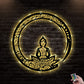 12"x12" Buddha Enso Circle I Love You - Led Light Metal - Owls Matrix LTD