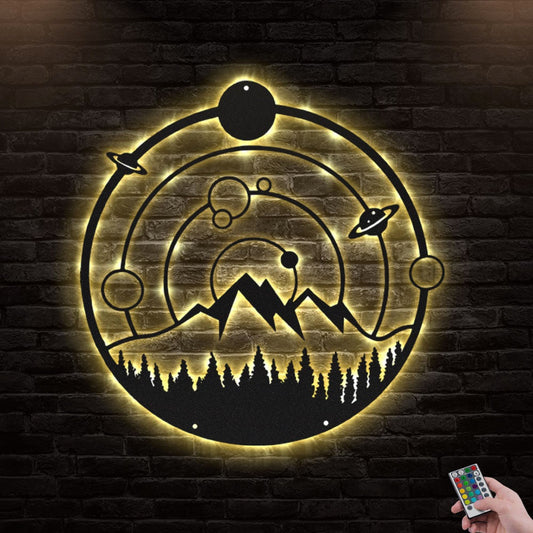 12*12 Inch (30*30cm) Astronomy Space Astronomy Nature - Led Light Metal - Owls Matrix LTD