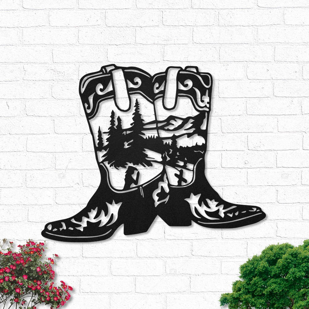 Cowboy Boots Love Cowboy - Led Light Metal - Owls Matrix LTD