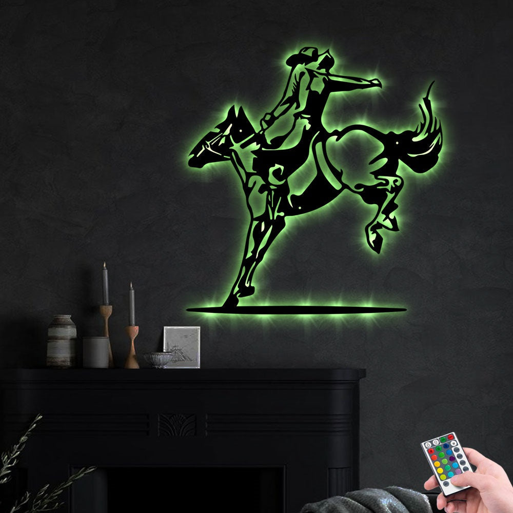 Cowboy Texas So Cool So Strong - Led Light Metal - Owls Matrix LTD