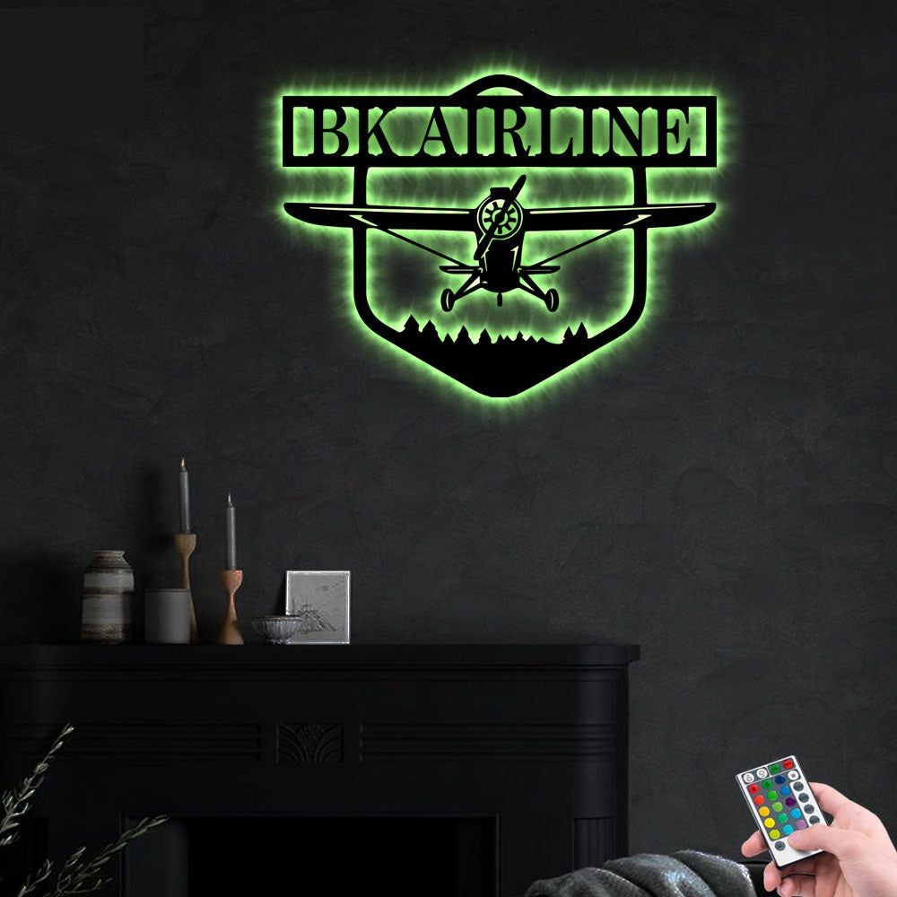 Airplane Love Life Amazing Personalized - Led Light Metal - Owls Matrix LTD