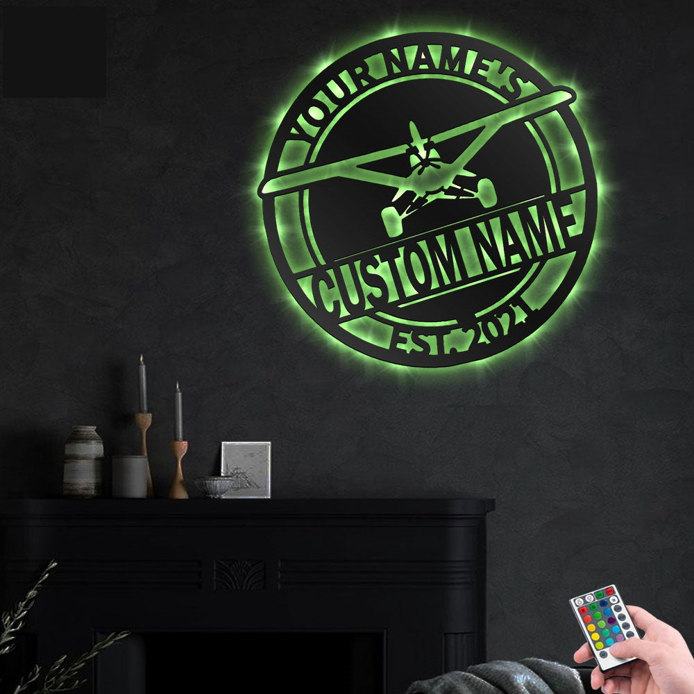 Airplane So Cool So Free Personalized - Led Light Metal - Owls Matrix LTD