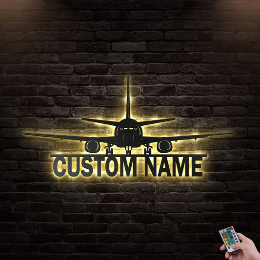 Airplane V10 Aircraft Personalized - Led Light Metal - Owls Matrix LTD