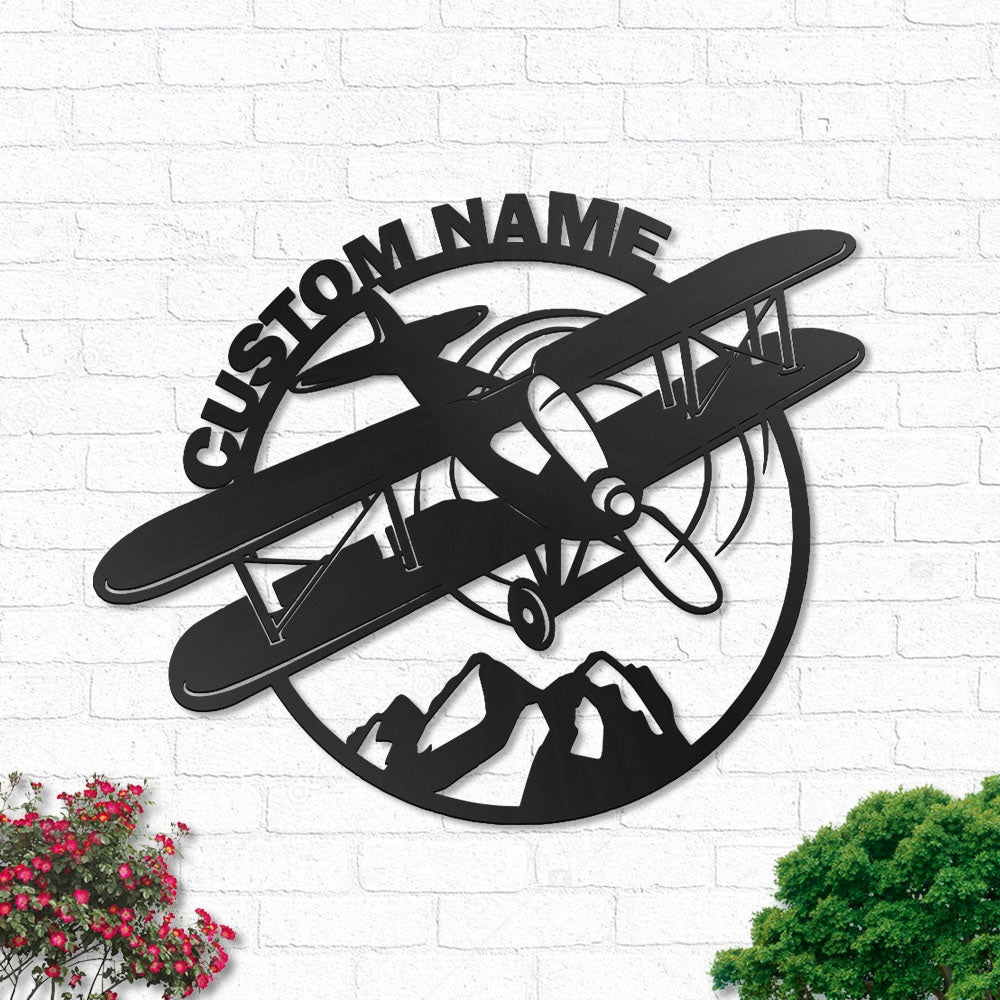 Airplane On The Moutain Personalized - Led Light Metal - Owls Matrix LTD