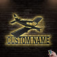 12*12 Inch (30*30cm) Airplane V4 Aircraft Personalized - Led Light Metal - Owls Matrix LTD