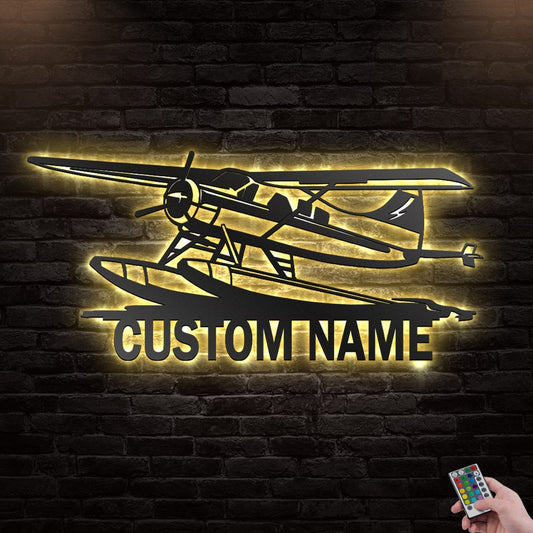12"x12" Airplane Amazing Personalized - Led Light Metal - Owls Matrix LTD