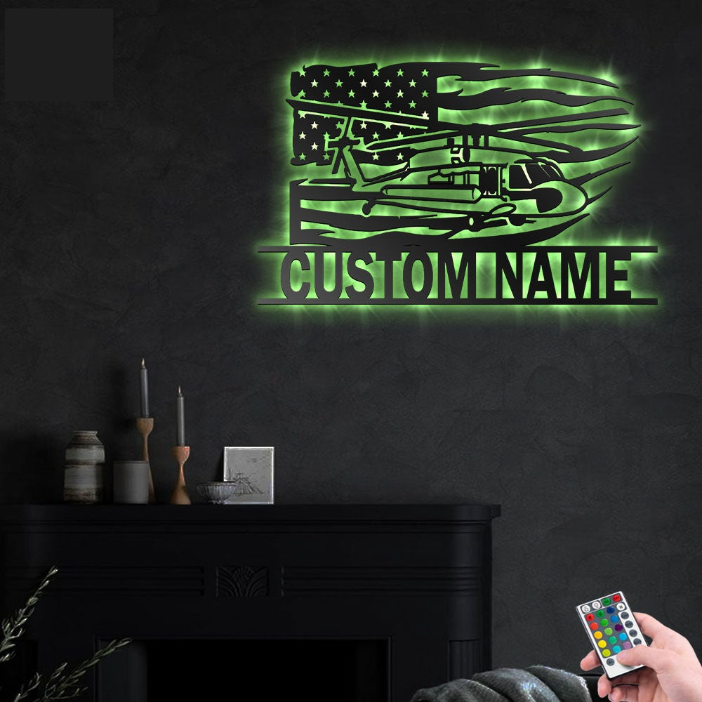Airplane American So Cool Personalized - Led Light Metal - Owls Matrix LTD
