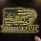 12"x12" Airplane American So Cool Personalized - Led Light Metal - Owls Matrix LTD