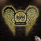 Angel Wings Couple Family Name Date Personalized - Led Light Metal - Owls Matrix LTD