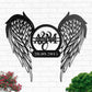 Angel Wings Couple Family Name Date Personalized - Led Light Metal - Owls Matrix LTD