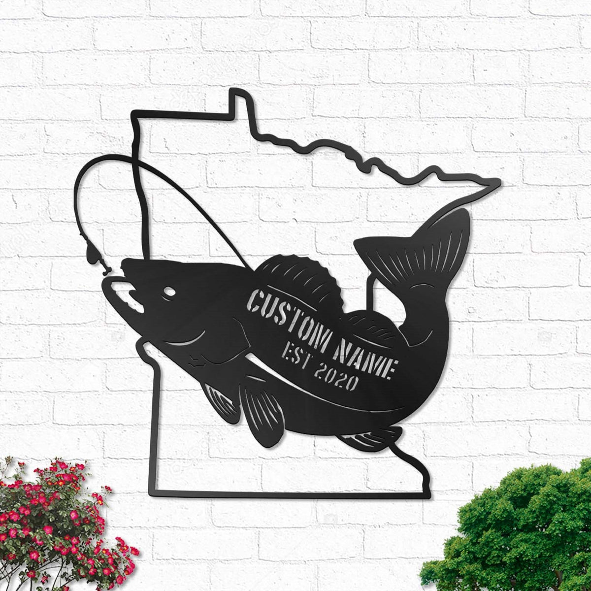 Fishing Bass Fishing Minnesota Sate Personalized - Led Light Metal - Owls Matrix LTD