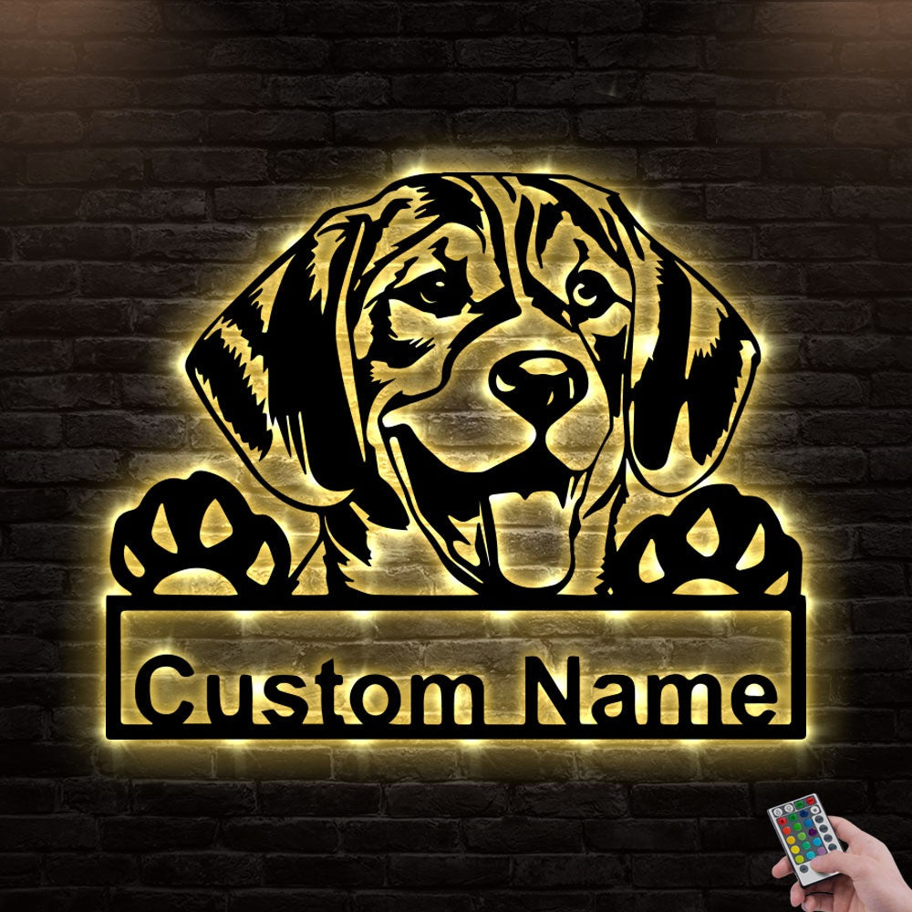 12"x12" Beagle Dog So Cool So Lovely Personalized - Led Light Metal - Owls Matrix LTD