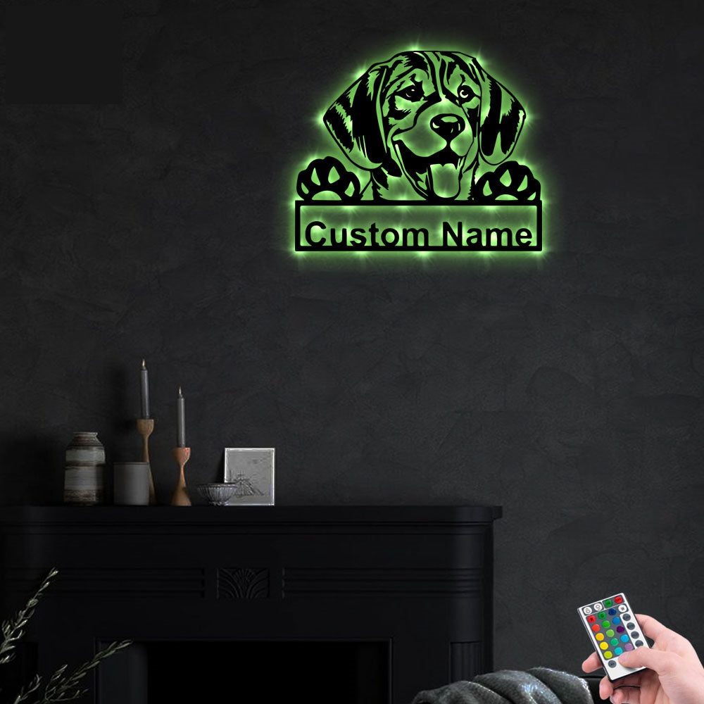 Beagle Dog So Cool So Lovely Personalized - Led Light Metal - Owls Matrix LTD