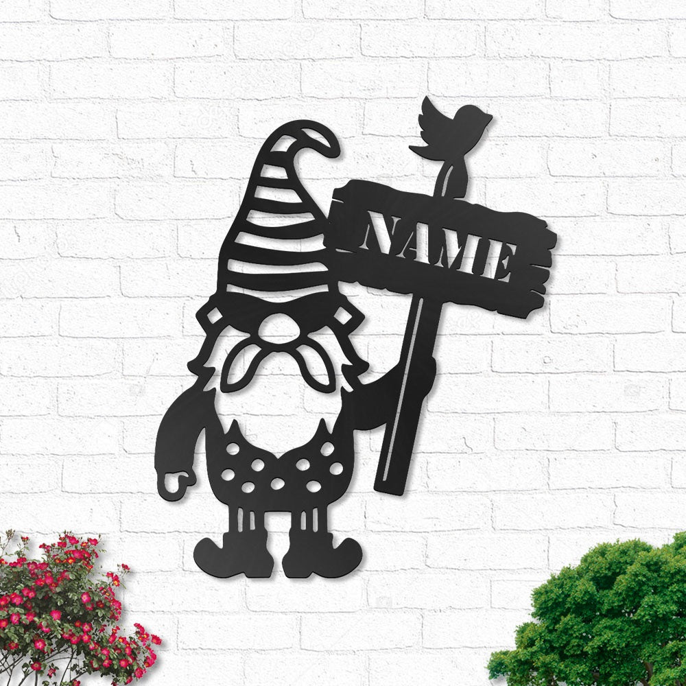 Gnome Bee Gnome Honey Personalized - Led Light Metal - Owls Matrix LTD
