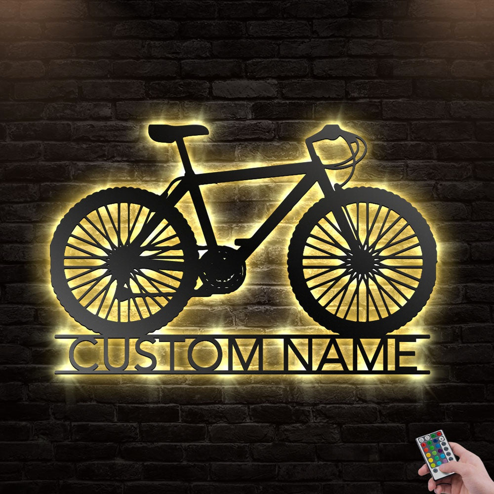 12"x12" Bike Lover So Classic Personalized - Led Light Metal - Owls Matrix LTD