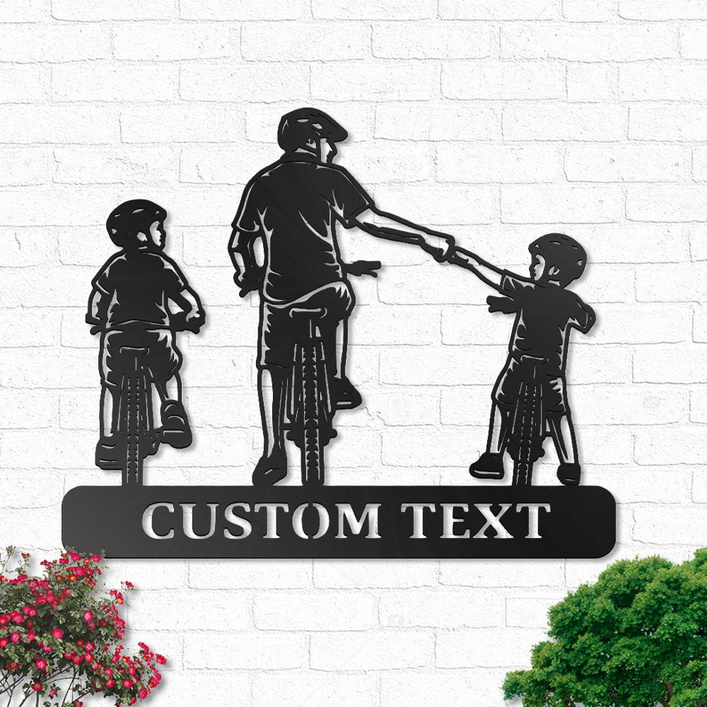 Bike BMX Dad and Son Personalized - Led Light Metal - Owls Matrix LTD