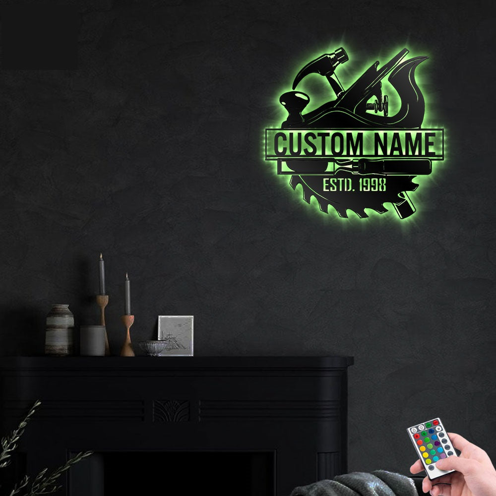 Carpentry Personalized - Led Light Metal - Owls Matrix LTD