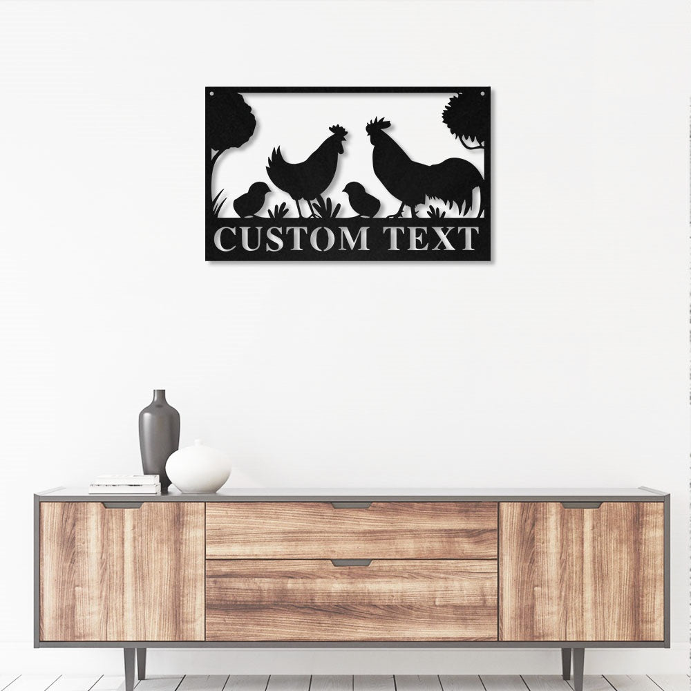 Chicken Farm Led Lights Metal Wall Art Personalized - Led Light Metal - Owls Matrix LTD