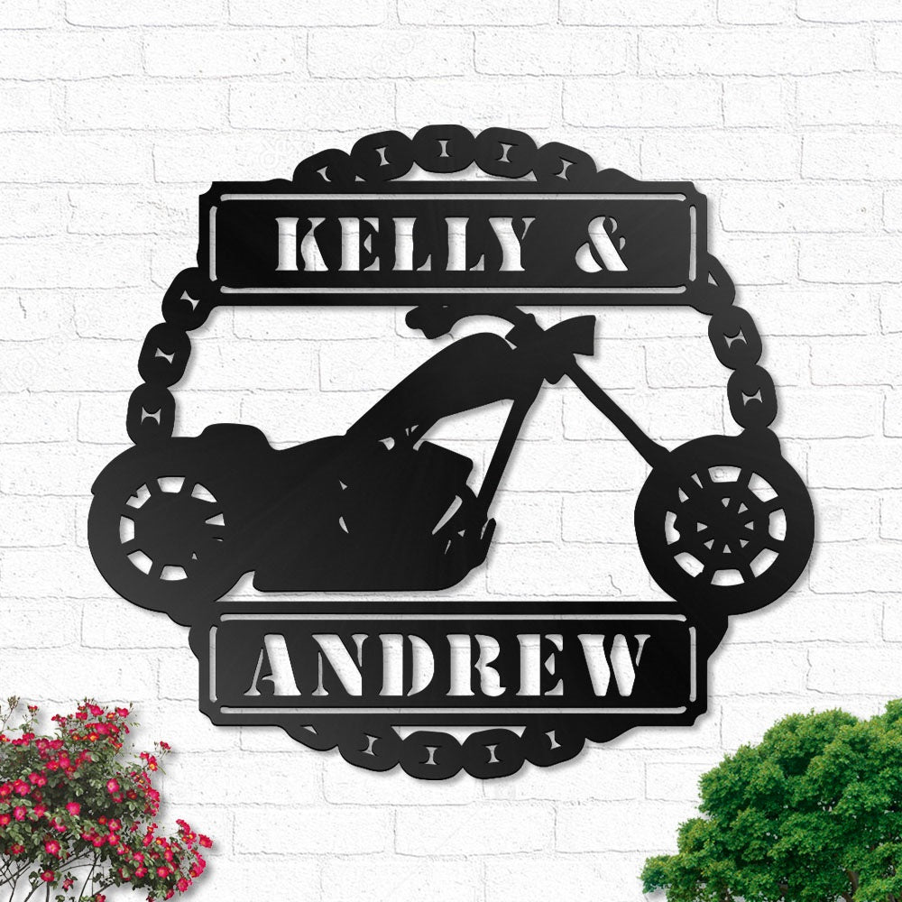 Chopper Led Lights Metal Wall Art Personalized - Led Light Metal - Owls Matrix LTD