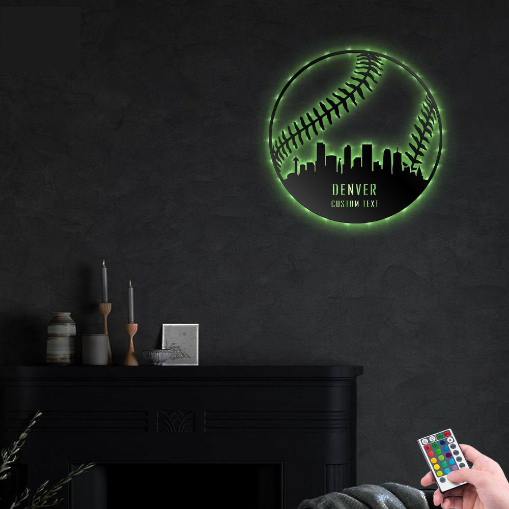 Custom Colorado Baseball Led Lights Metal Wall Art - Led Light Metal - Owls Matrix LTD