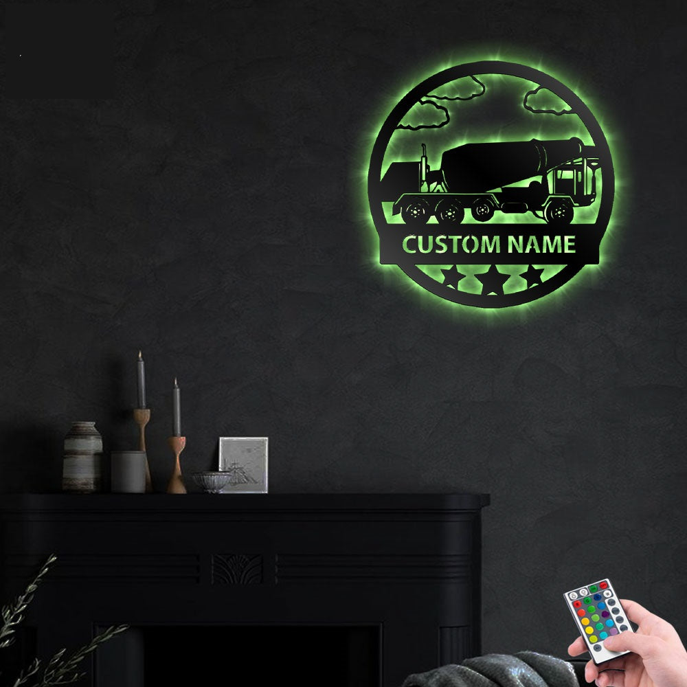Concrete Mixer Star So Cool Personalized - Led Light Metal - Owls Matrix LTD