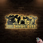 12"x12" Heifer Cows Funny Farm Animal Face Head Farmhouse Personalized - Led Light Metal - Owls Matrix LTD