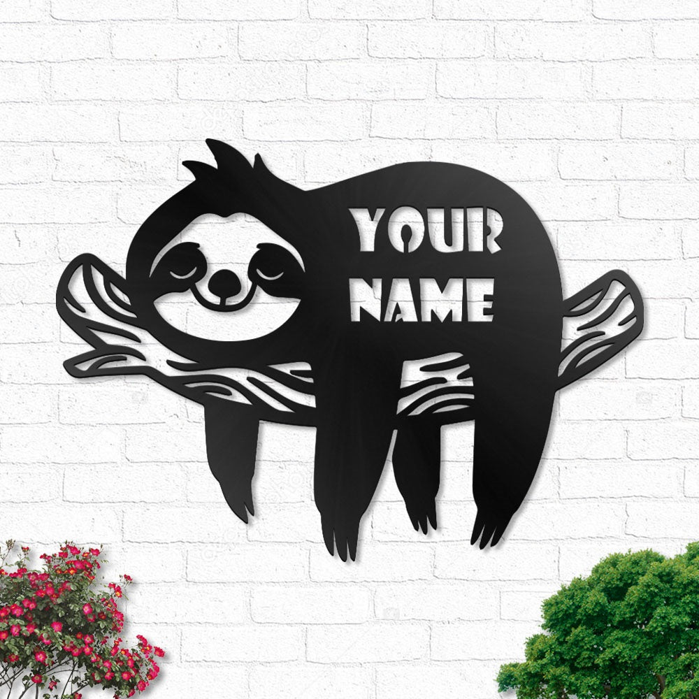 Sloth Cute Sloth Animals Personalized - Led Light Metal - Owls Matrix LTD