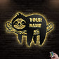 12*12 Inch (30*30cm) Sloth Cute Sloth Animals Personalized - Led Light Metal - Owls Matrix LTD