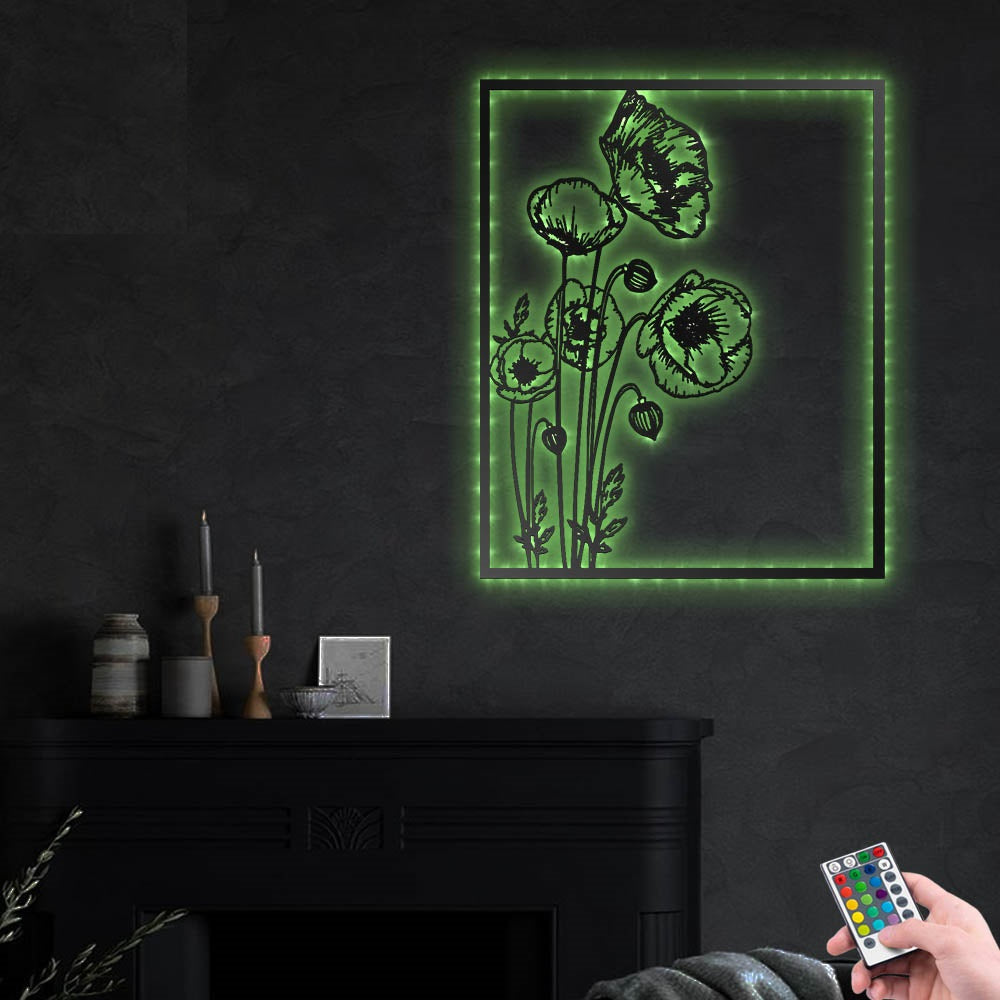 Flower Housewarming Gift - Led Light Metal - Owls Matrix LTD