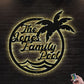 12*12 Inch (30*30cm) Family Pool Palm Tree Personalized - Led Light Metal - Owls Matrix LTD