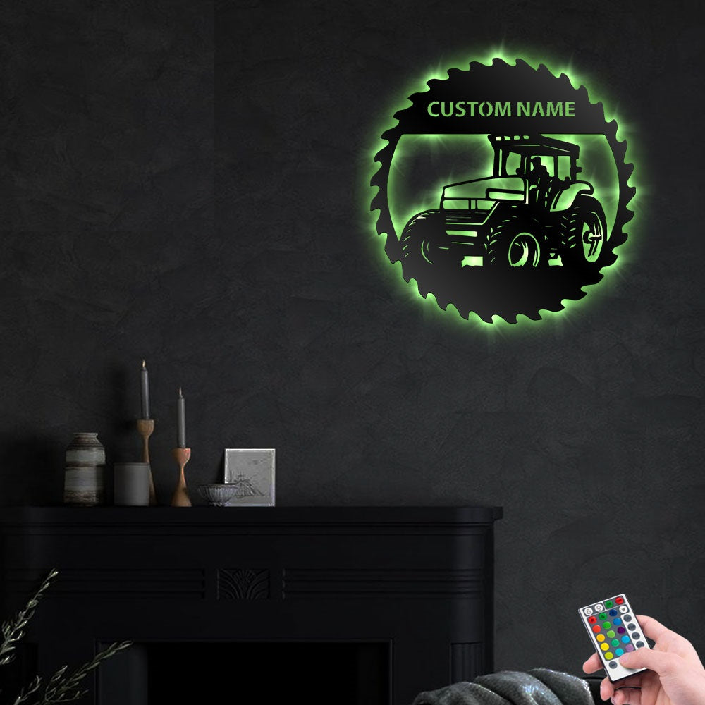 Tractor Farm Tractor Style Personalized - Led Light Metal - Owls Matrix LTD