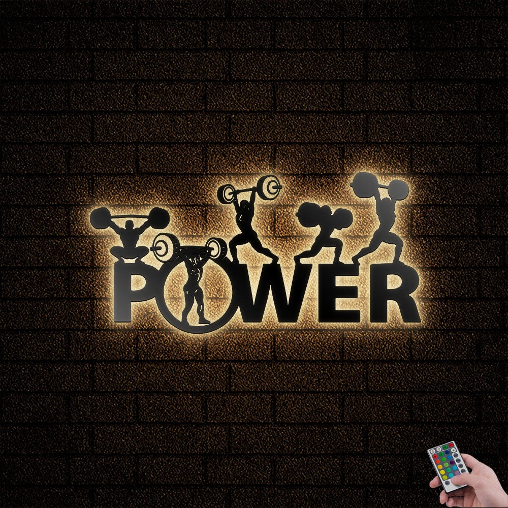 12"x12" Powerlifting Bodybuilding Sport - Led Light Metal - Owls Matrix LTD