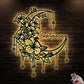 12"x12" Flower Floral Moon Personalized - Led Light Metal - Owls Matrix LTD