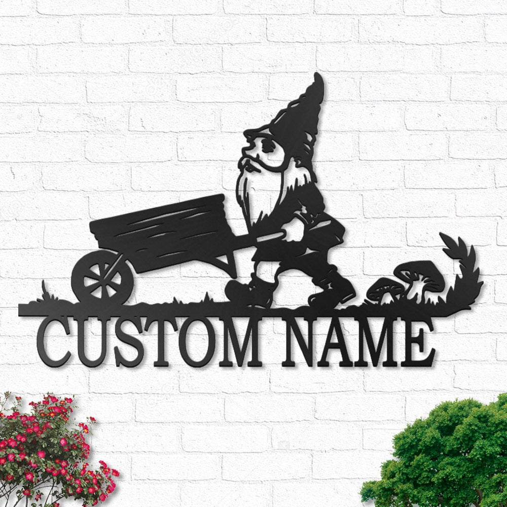 Gnome Garden Personalized - Led Light Metal - Owls Matrix LTD