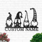Gnome Garden Four Personalized - Led Light Metal - Owls Matrix LTD
