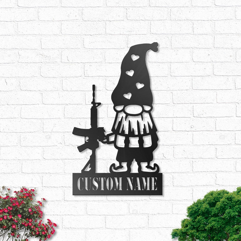 Gnome Gun Cute Style Personalized - Led Light Metal - Owls Matrix LTD