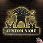 12"x12" Gnome Gnome Mushroom Personalized - Led Light Metal - Owls Matrix LTD