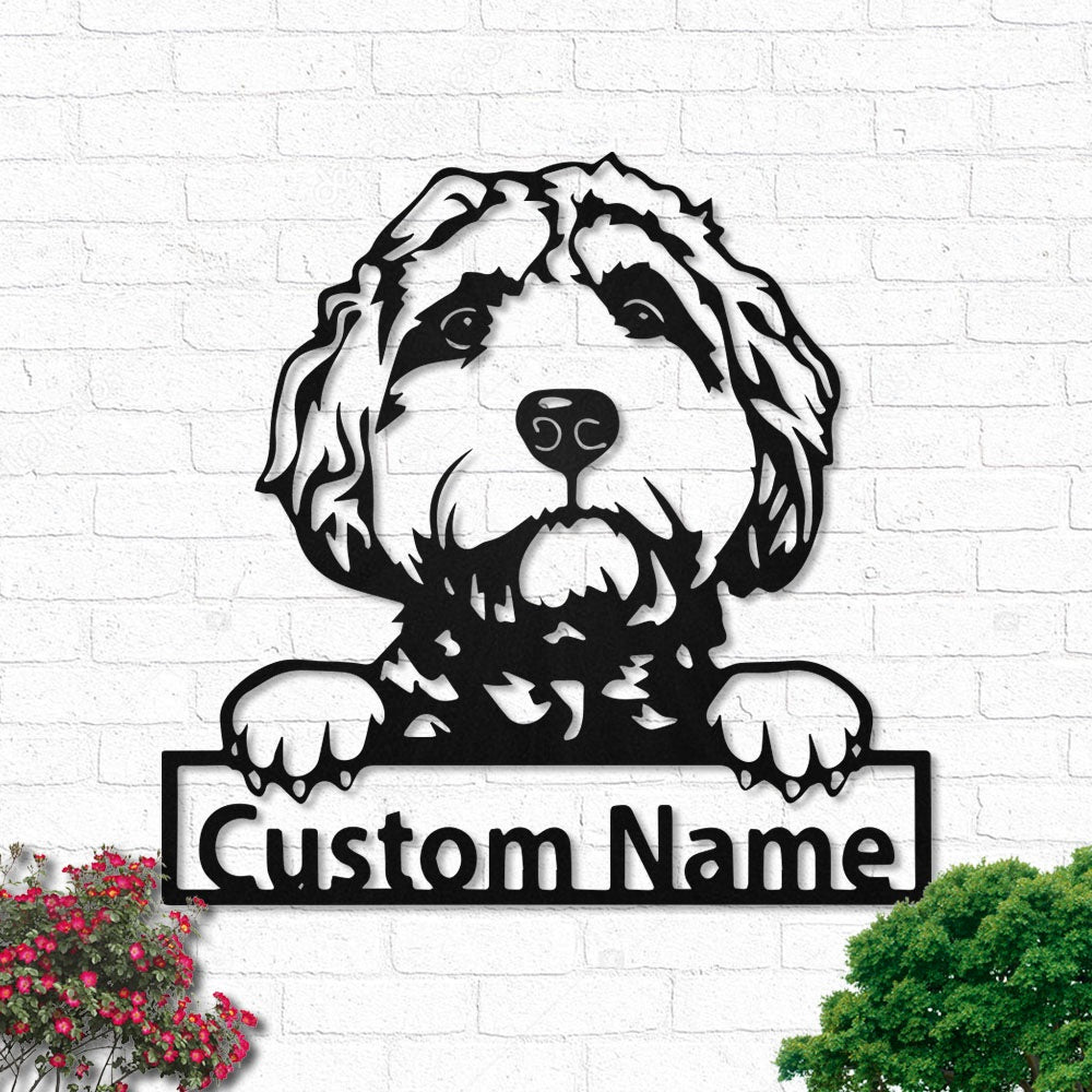 Goldendoodle Love Dogs Personalized - Led Light Metal - Owls Matrix LTD