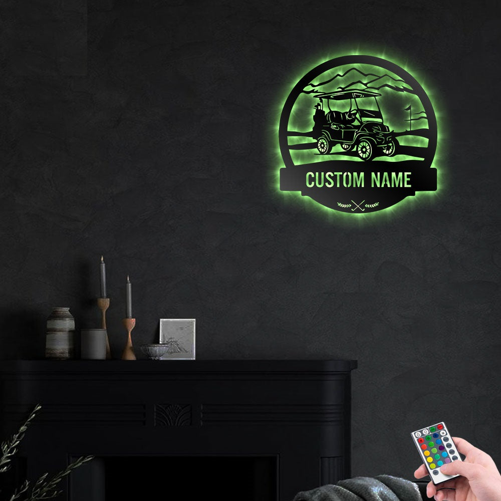 Golf Cart Personalized - Led Light Metal - Owls Matrix LTD