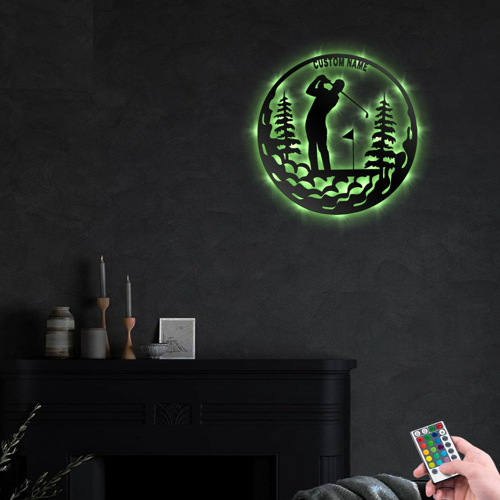 Golfing Golf Player Amazing Personalized - Led Light Metal - Owls Matrix LTD