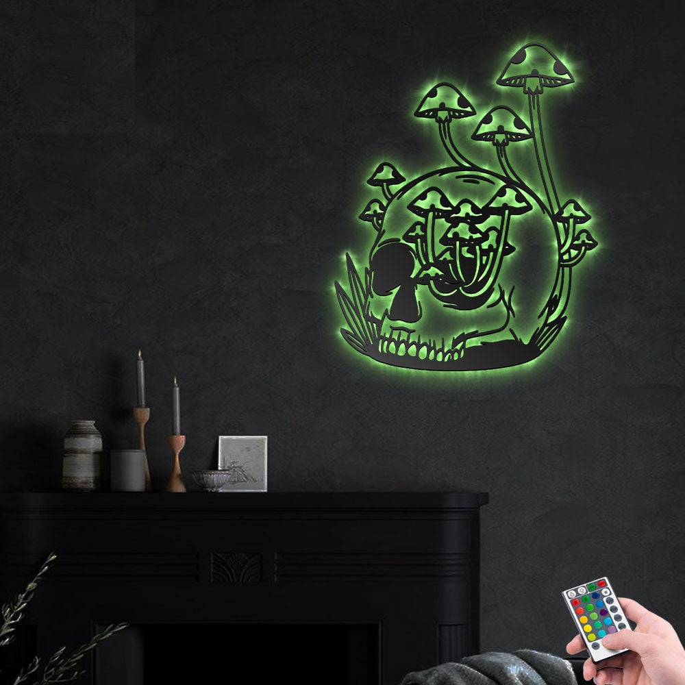 Sugar Skull Mushroom - Led Light Metal - Owls Matrix LTD