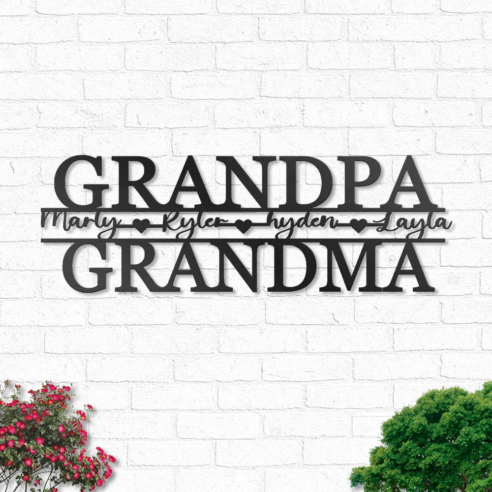 Grandparents and Grandm Grandpa Style - Led Light Metal - Owls Matrix LTD