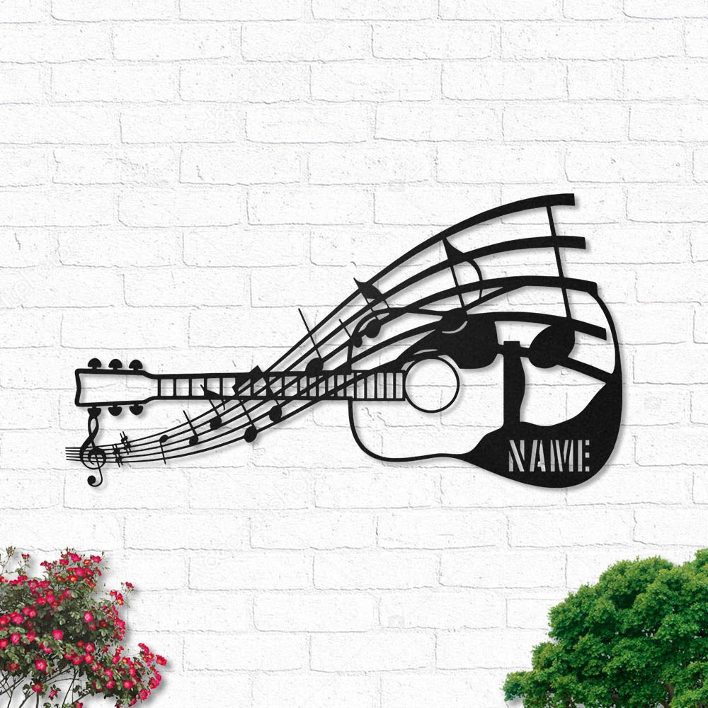 Guitar Music Is My Love Personalized - Led Light Metal - Owls Matrix LTD